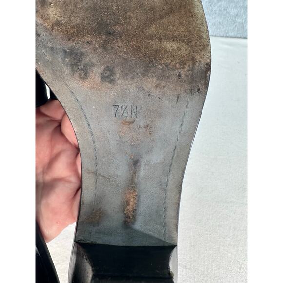 Donald J Pliner Women's sz 7.5 N Ronny Black Leather Slip On Square Toe 90s Y2K - Picture 9 of 11